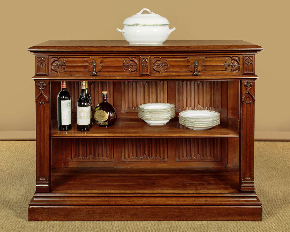 Gothic Revival Carved Walnut Buffet C.1880