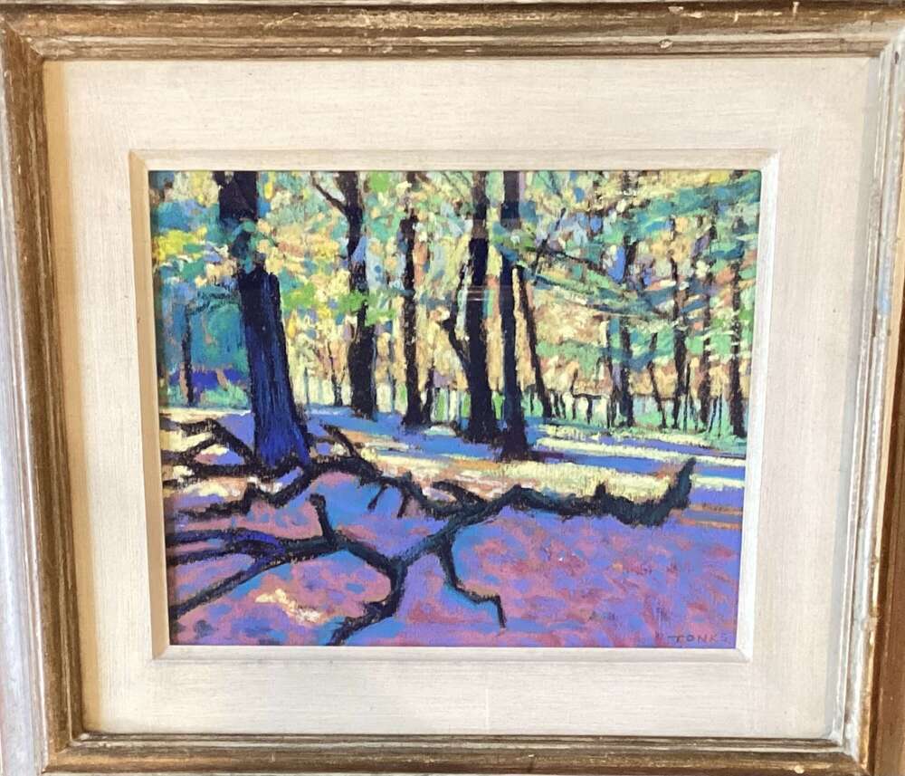 Autumn Woodland. Pastel on paper by Godfrey Tonks
