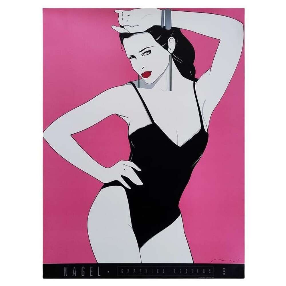 1990s Original Gorgeous Patrick Nagel "pin Up" Art Poster