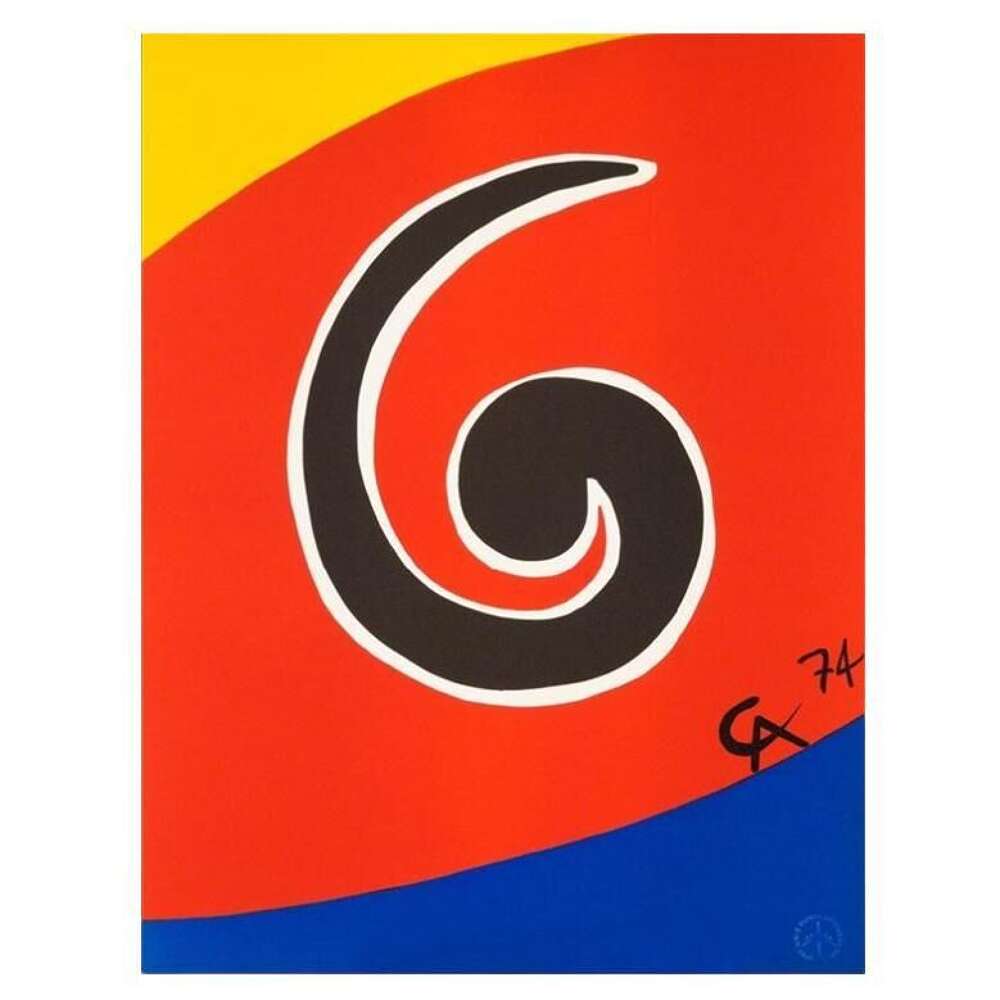 1970s Original Astonishing Alexander Calder "swirl" Lithograph