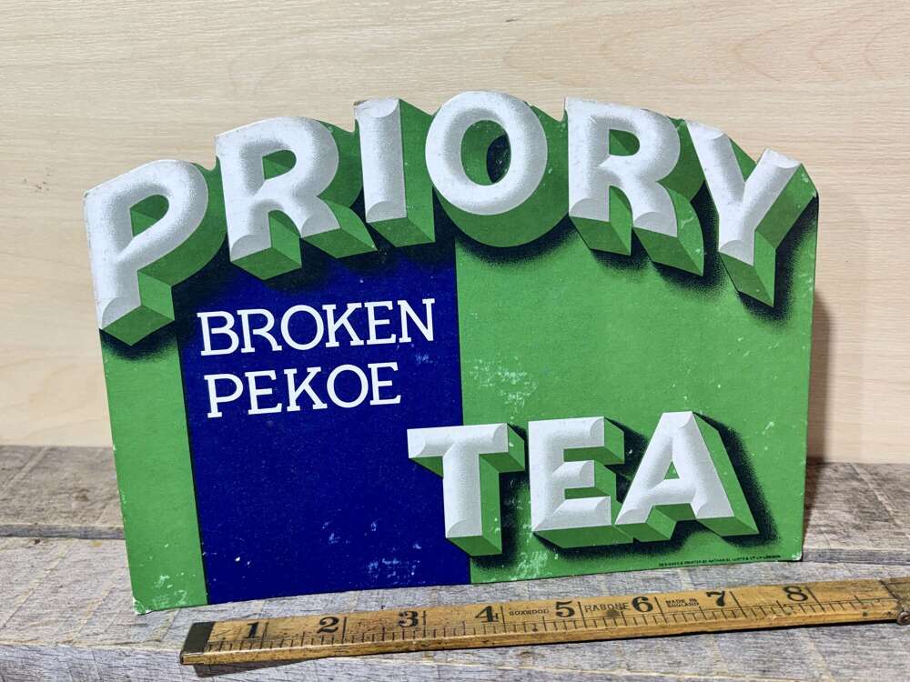 Priory Tea Advertising Card Shop Sign c1930s