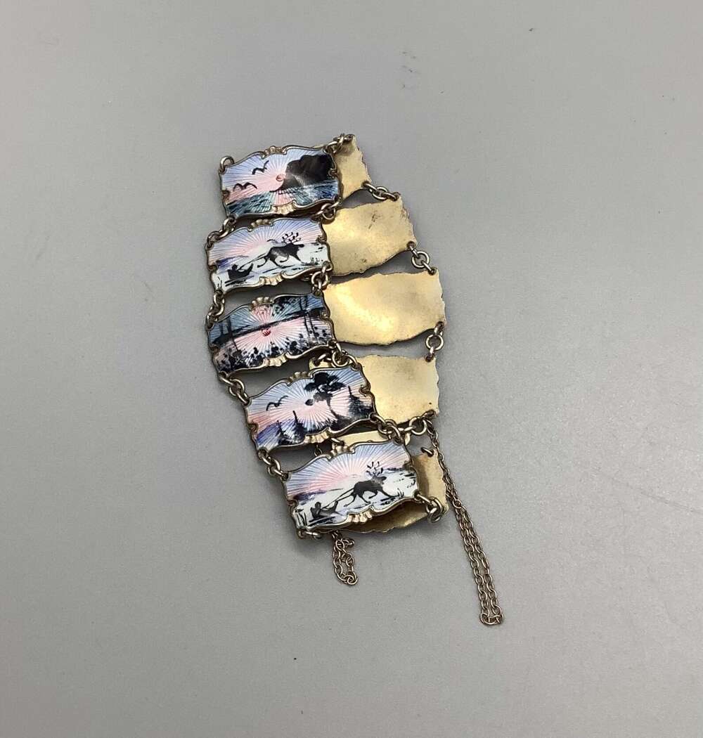 Hroar Prydz  Sterling Silver and Enamel Bracelet