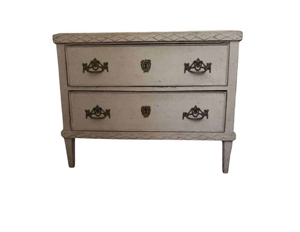 1920s Danish two drawer painted  commode