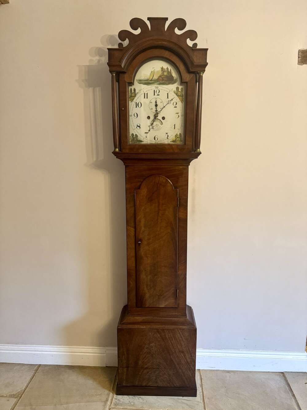 Quality Antique George III Mahogany Arch Dial Long Case Clock 