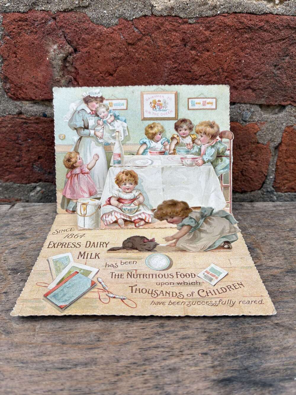 Superb expresss dairy advertising pop up trade card