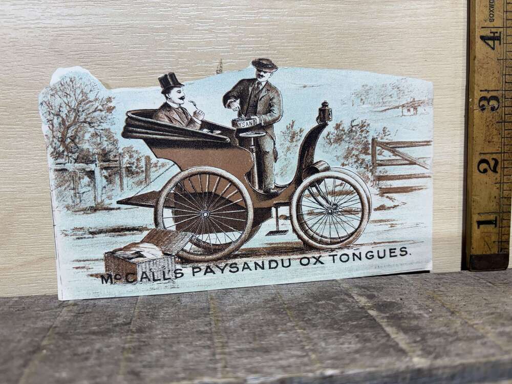 McCall's Ox Tongue Motor Car Image Advertising Trade Card c1900s