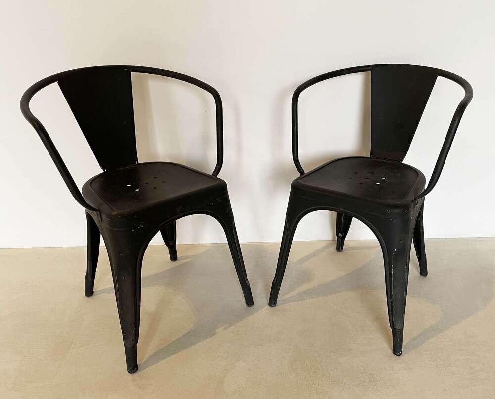 Pr. Black Iron Tolix Chairs