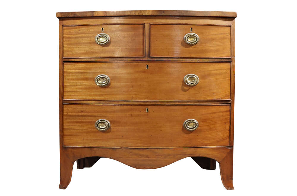 Small 19th Century Mahogany Bow Front Chest of Drawers