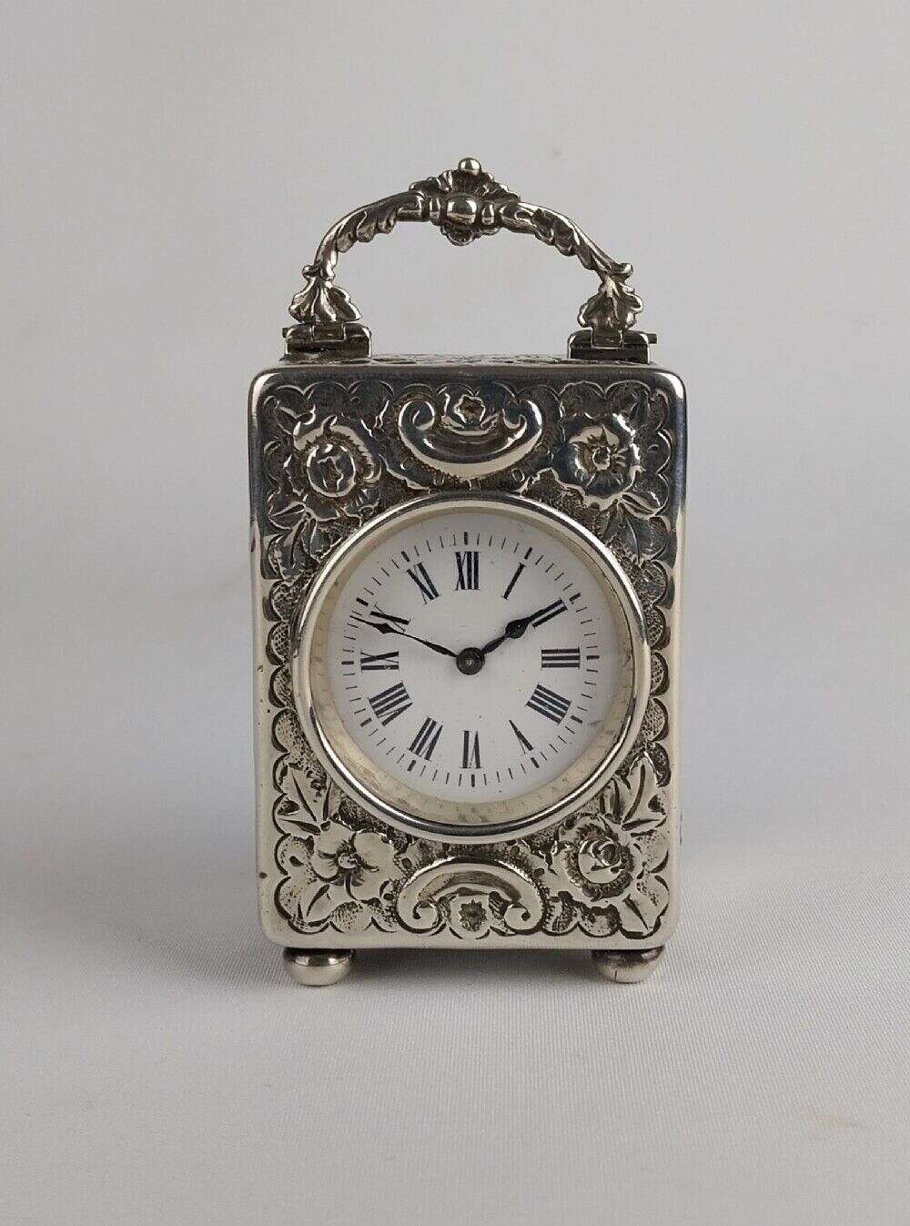 Miniature Silver Carriage Clock
