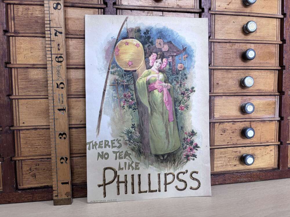 Phillips Tea Advertising Trade Card Ephemera c1900s