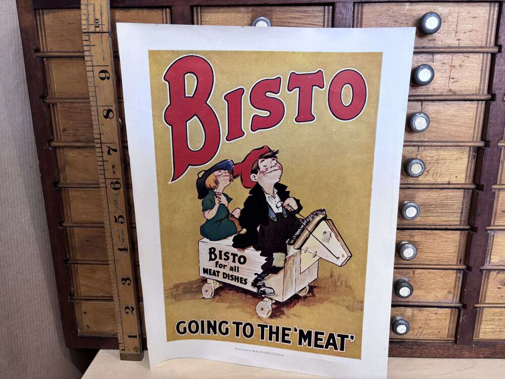 Bisto Kids on a Hobby Horse Advertising Trade Card Sheet of Ephemera c1930s