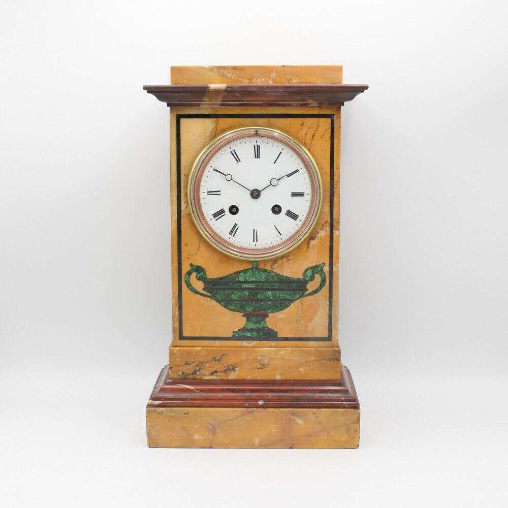 Sienna Marble Mantel Clock.