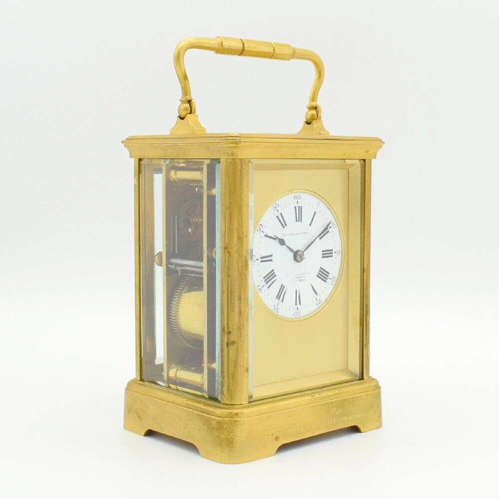 Excellent Goldsmiths Masked Dial Antique Carriage Clock