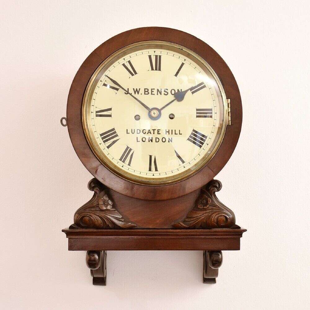 J.w.benson Twin Fusee Wall Clock