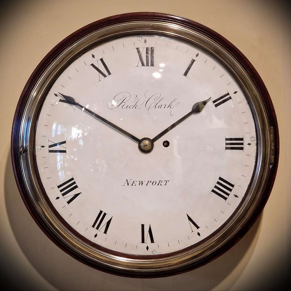 Early 12" Dial Fusee Antique Wall Clock