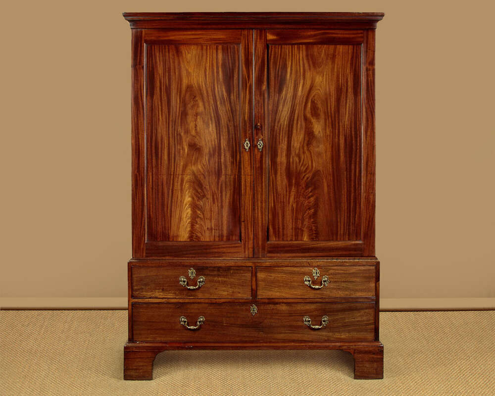 George III Mahogany Linen Press C.1800