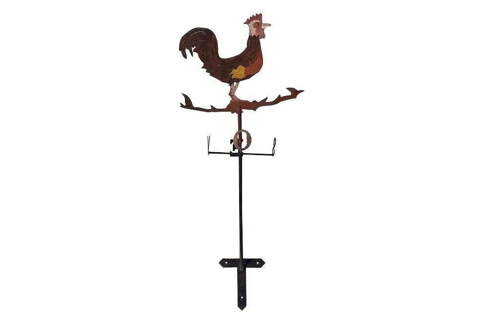 Painted Mid Century Rooster Weathervane Shop Sign