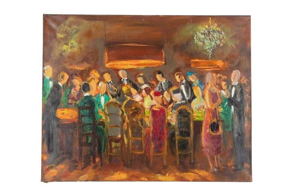 Large Painting 'at The Casino'