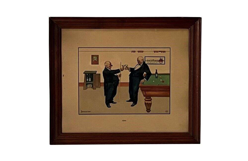 Framed American Lithograph 'kiss' By Bernhardt Wall
