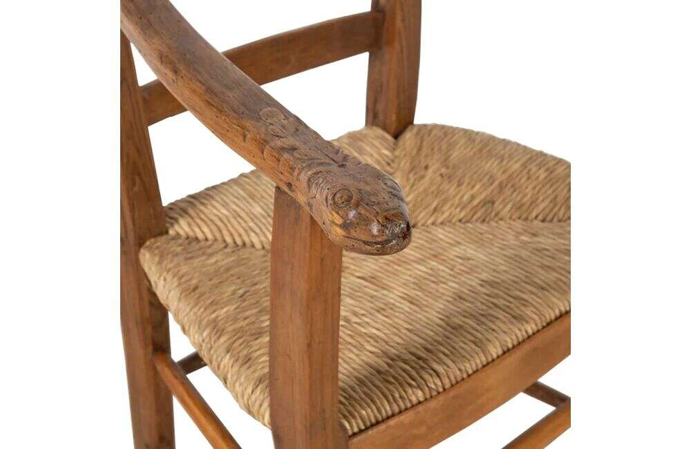 Folk Art Carved Sssss...serpent Armchair