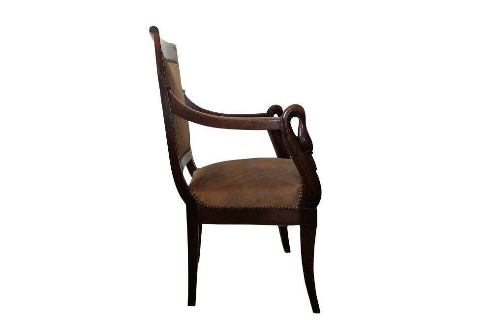 French Empire Swan Arm Desk Chair