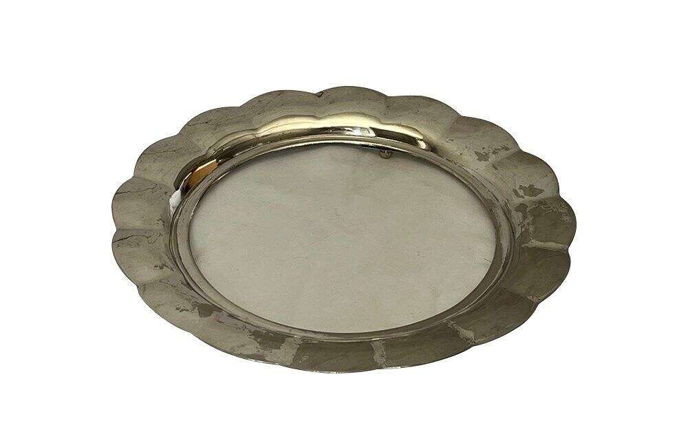 Silver Plate & Glass Daisy Tray