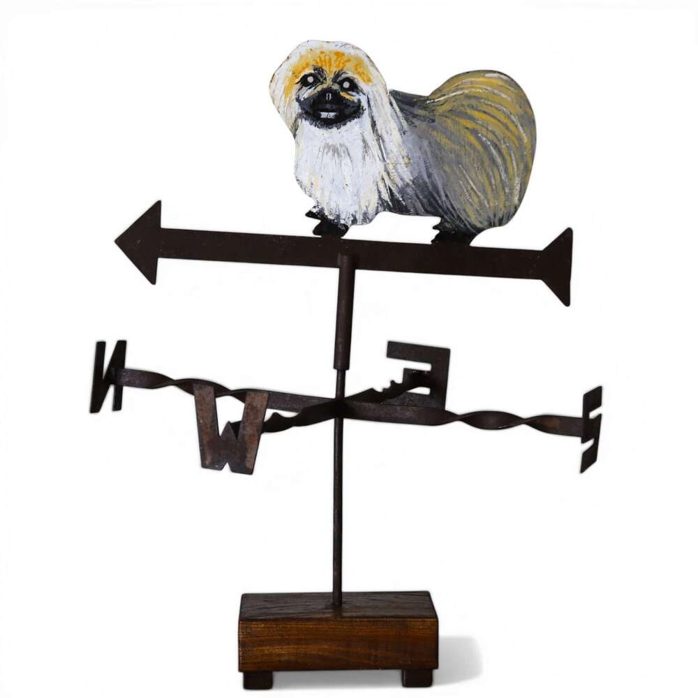Tibetan Terrier Weather Vane, English Folk Art Metalwork, Circa 1970