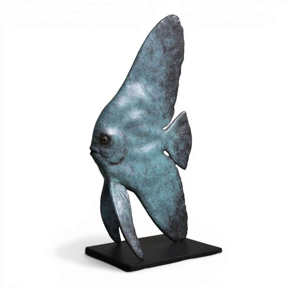Young Longfin Batfish - Fine Art Bronze by Andrzej Szymczyk, Limited Edition 2/12
