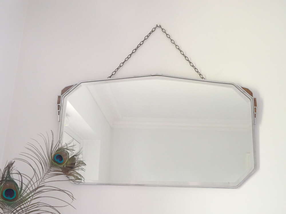 Antique Decorative Mirror With Gold Inlays
