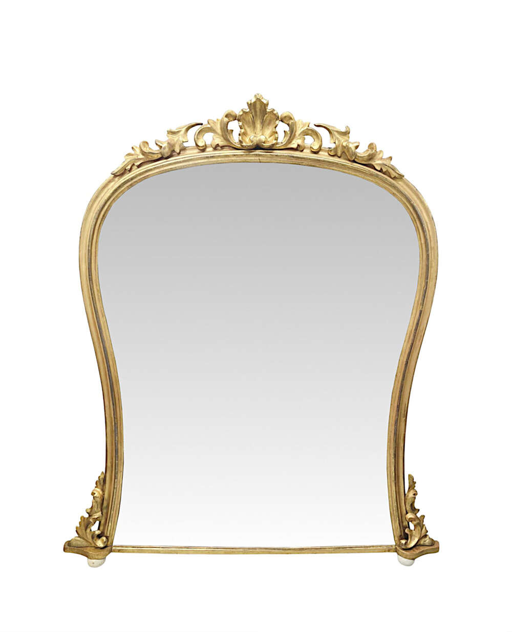 A Stunning Large 19th Century Archtop Giltwood Overmantel Antique Mirror