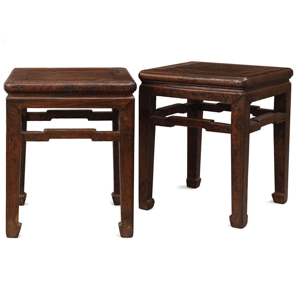 Pair Of Shandong Elm Stools