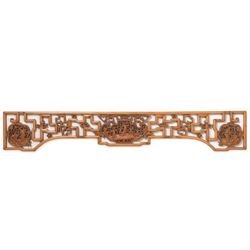 Scrolling Lattice Carved Bed Panel