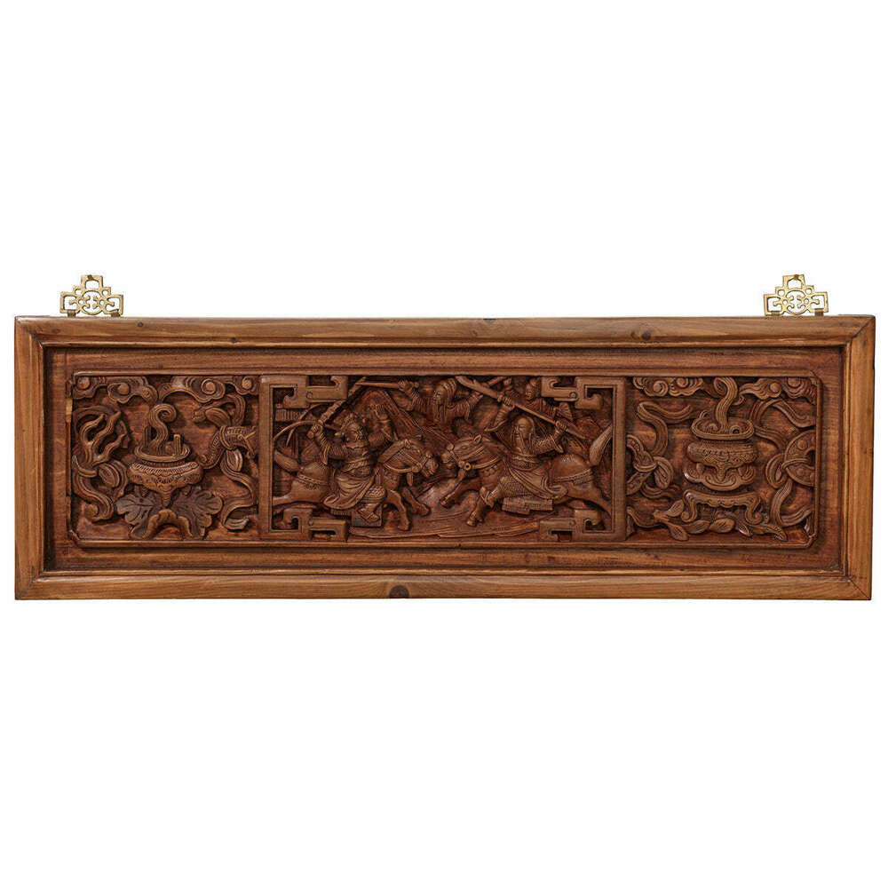 Carved Relief Panel With Battle Scene