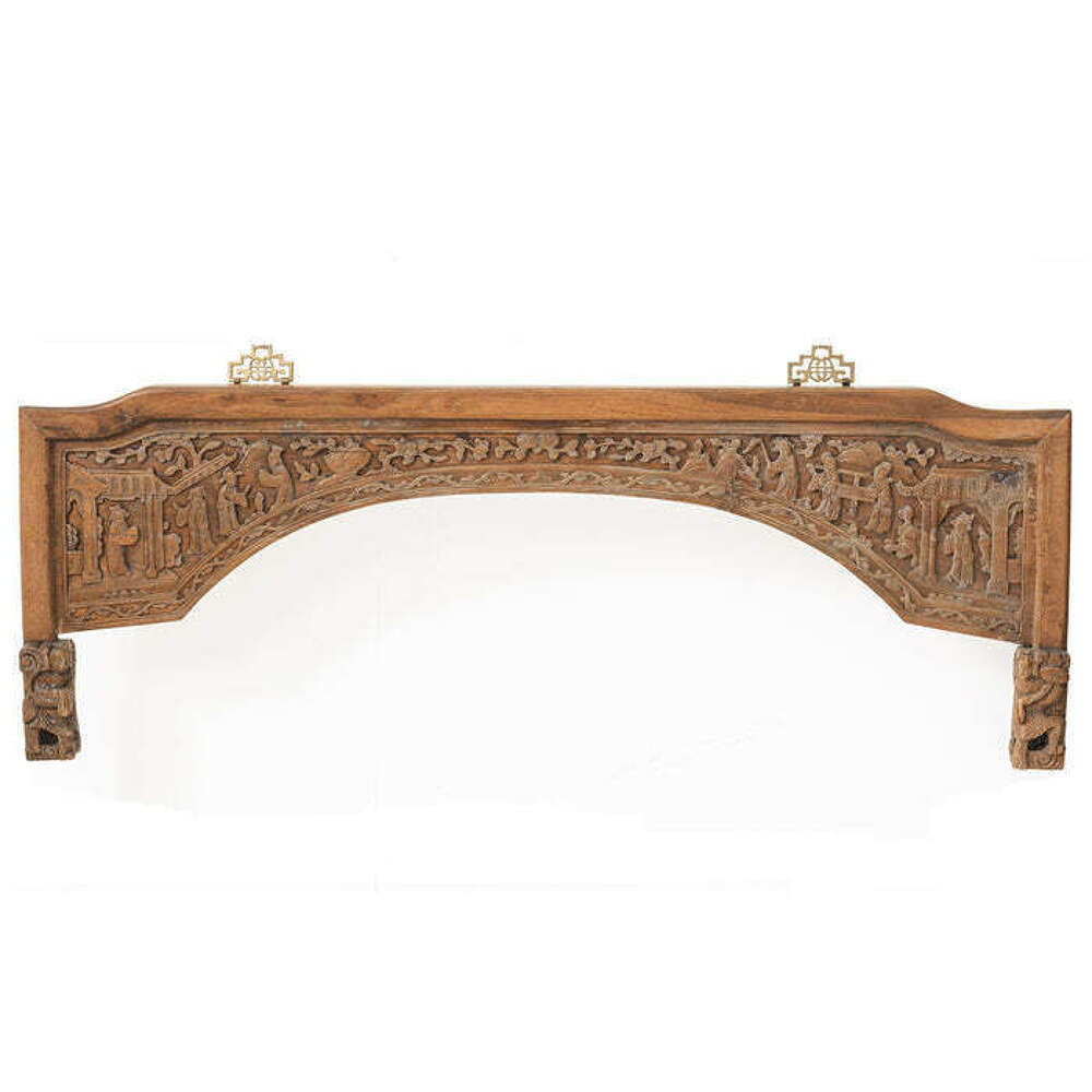 Antique Lintel With Relief Carvings