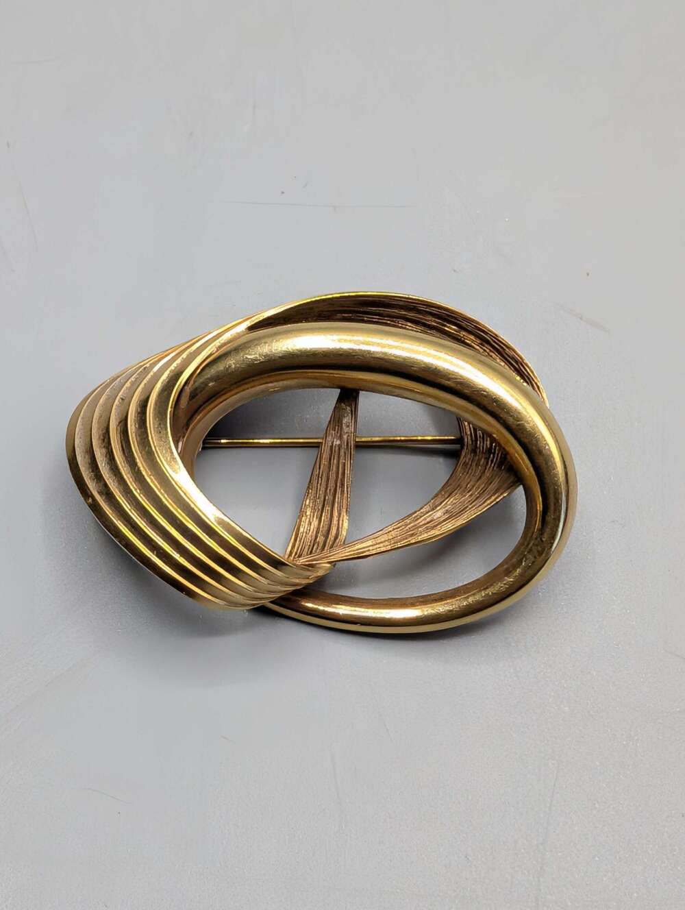 Rolled gold brooch, German modernist design, c.1960s