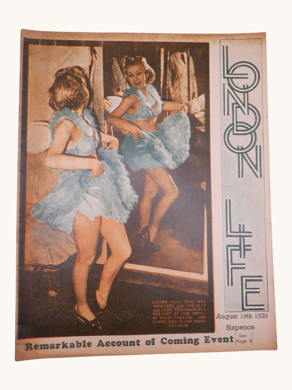 London Life Magazine, 19 August 1939 &ndash; Liliana Gills, Miss Paris, Warner Bros On Your Toes