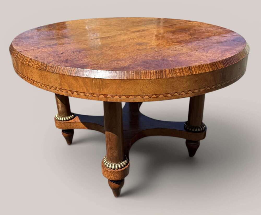 Large extending burr wood table