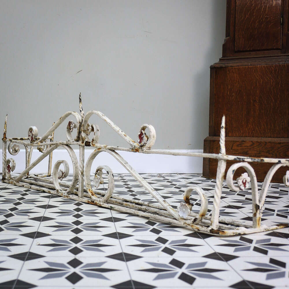 Victorian Wrought Iron Window Boxes. A Near Pair Scroll and flower Design