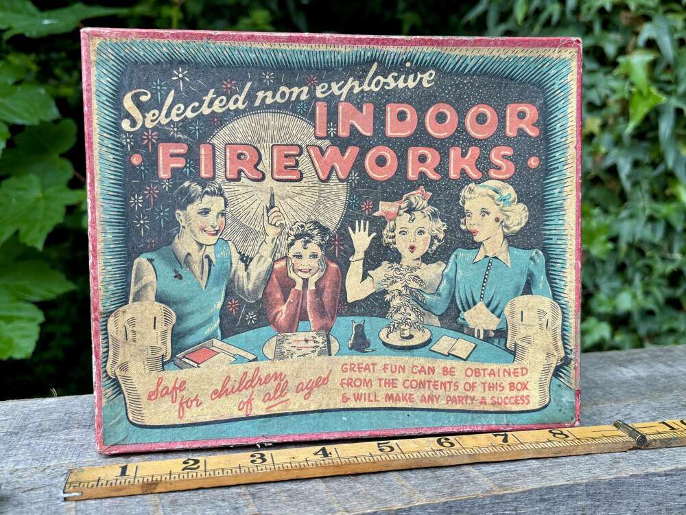 Superb Indoor Fireworks Empty Box c1920s
