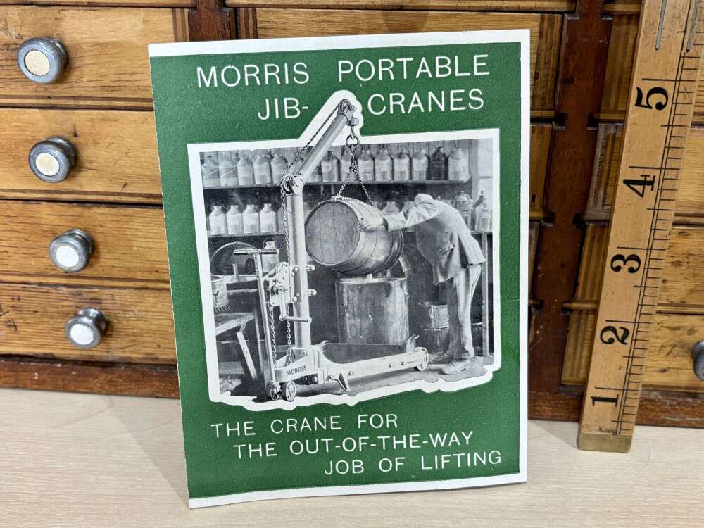 Morris Jib Cranes Loughborough Industrial Advertising Fold out Trade Ephemera c1900s