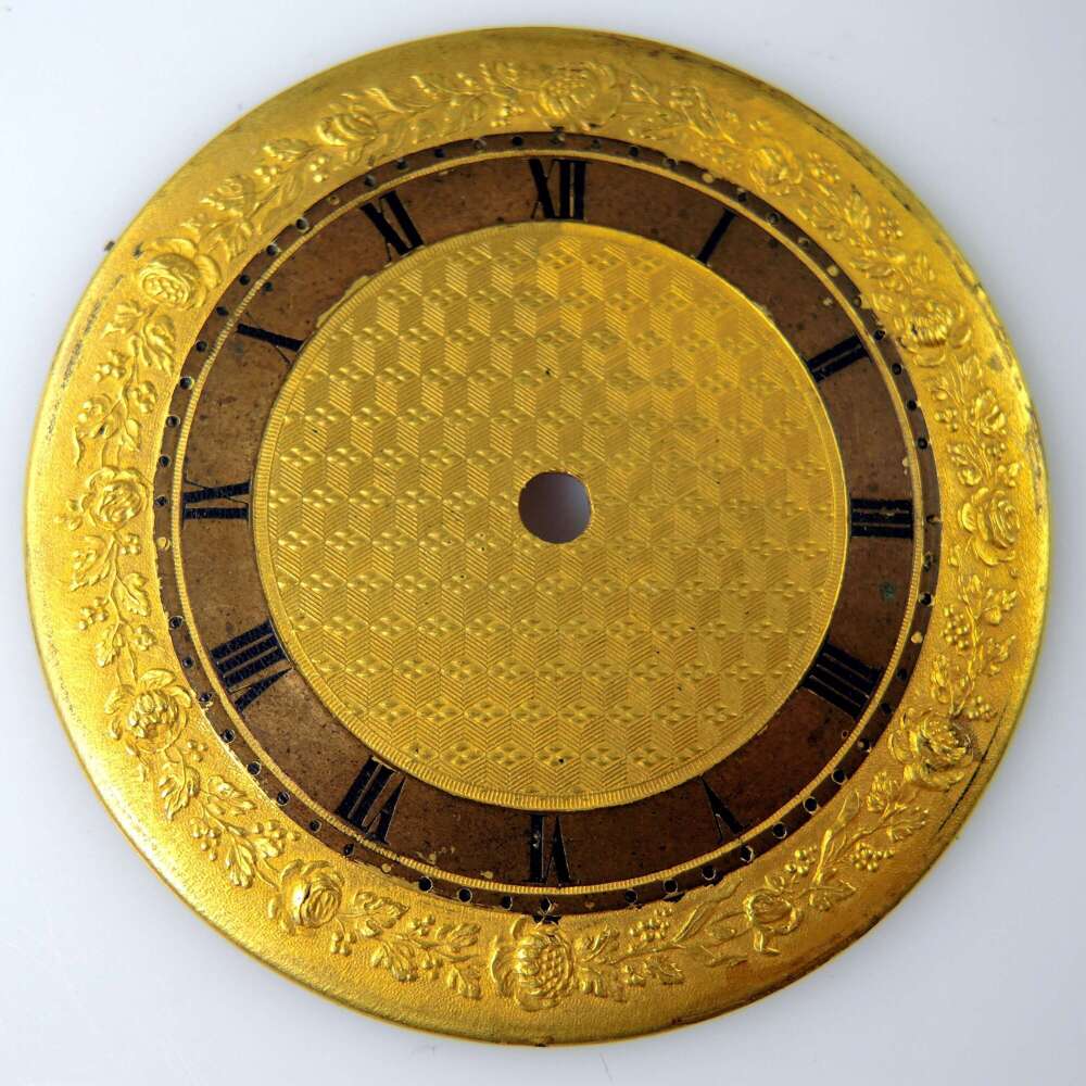 Good GEORGIAN gilt dial for a pocket watch c1800
