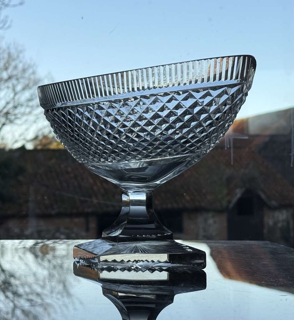Webb Corbett Georgian Revival Boat Vase c1925