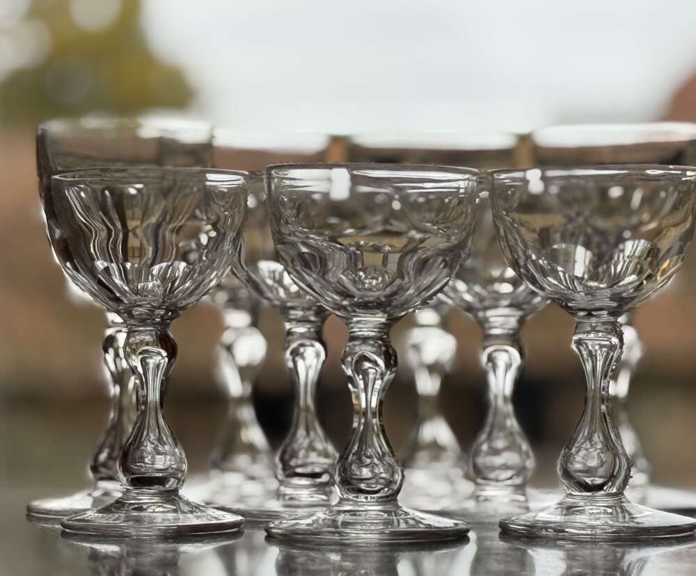 10 Val Saint Lambert Port & Apertif Glasses