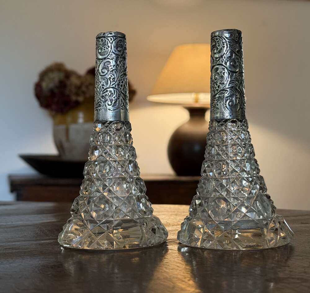Pair of John Henry Wynn Silver Vases Birmingham 1906