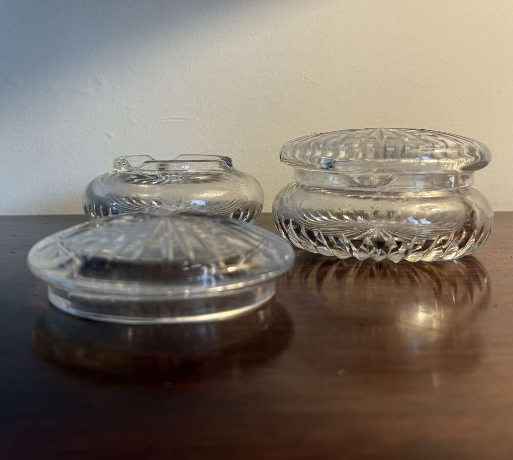 Pair of Lidded Ashtrays by Webb Corbett c1930s