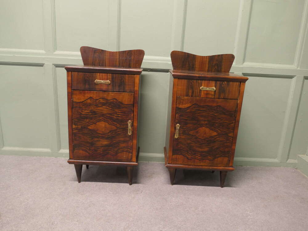 A Pair of Stylish Italian Painted Bedside Cupboards  A Good Stylish Pair of Painted Bedsid
