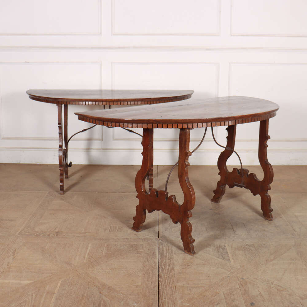 Italian Walnut Console Tables