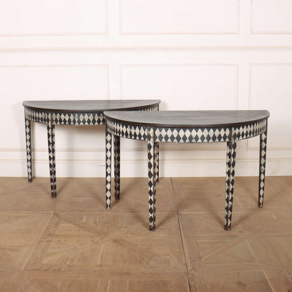 Pair of English Painted Console Tables