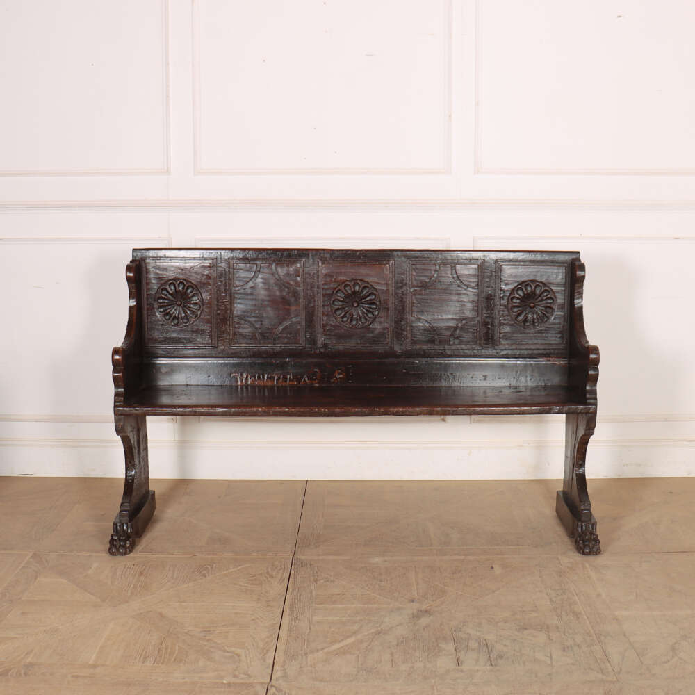 Italian Carved Walnut Bench