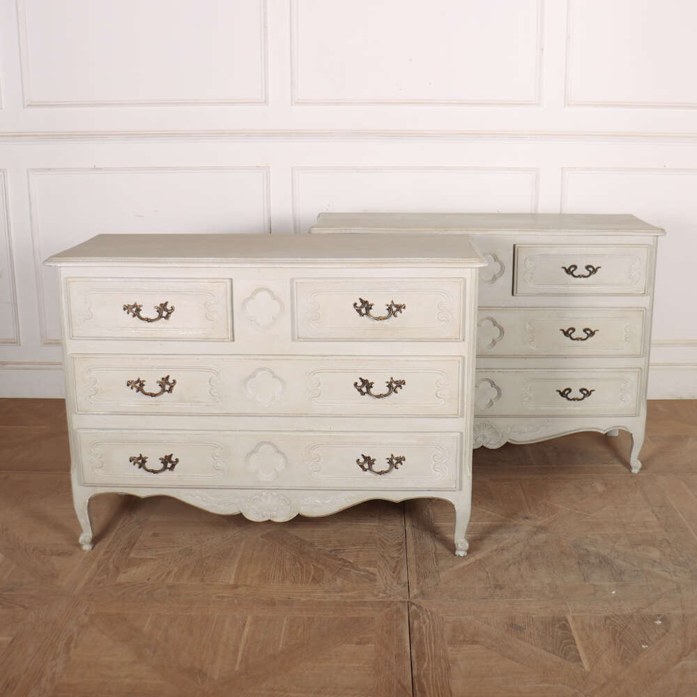 Pair of French Painted Commodes